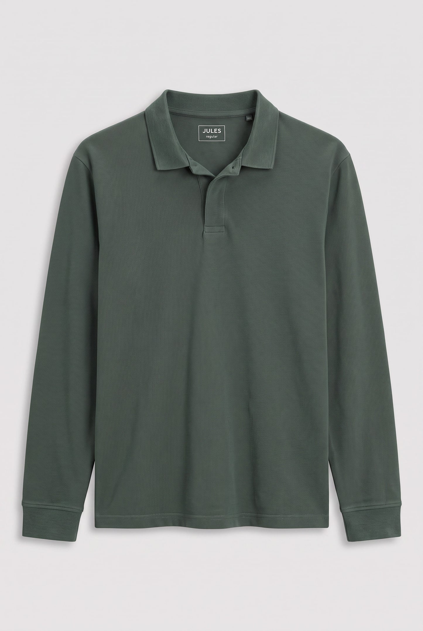 Polo manches longues piqué vert kaki Jules — Taille L