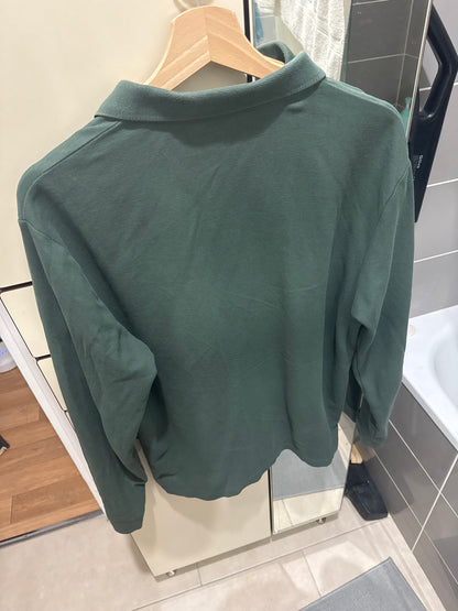 Polo manches longues piqué vert kaki Jules — Taille L
