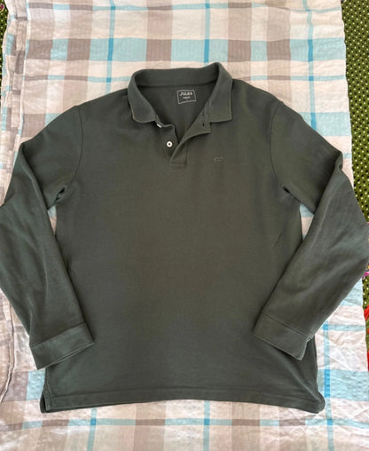 Polo manches longues piqué vert kaki Jules — Taille L