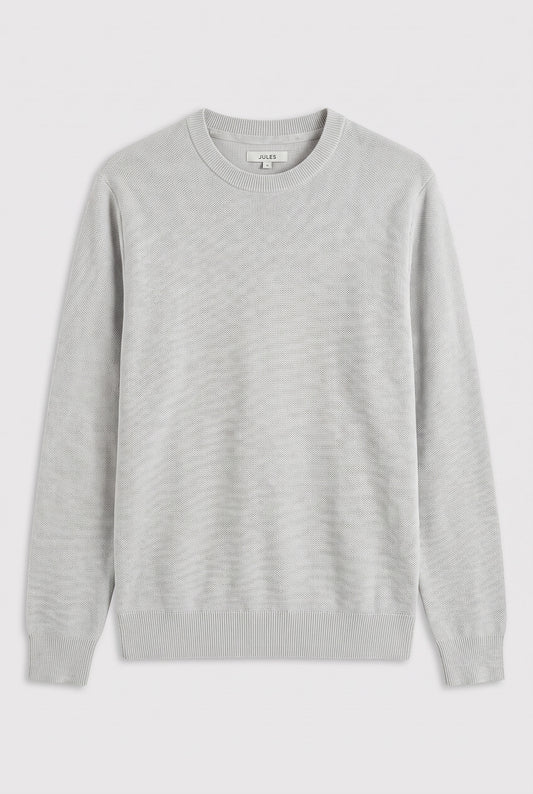 Pull col rond micro alvéole