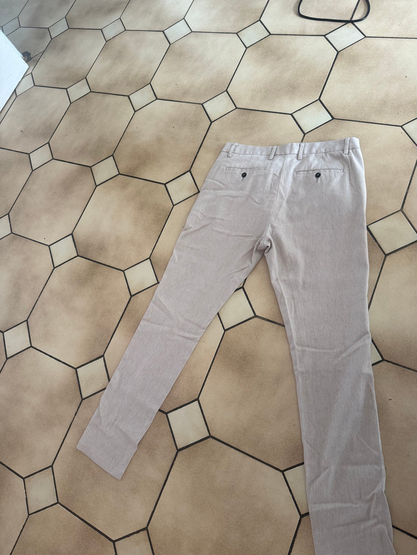 Pantalon slim habillé beige clair/ Taupe