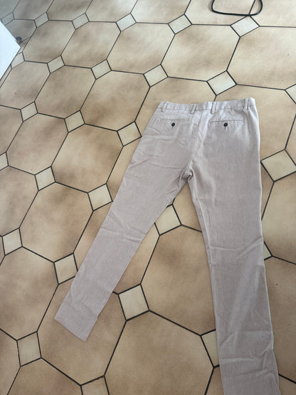 Pantalon slim habillé beige clair/ Taupe