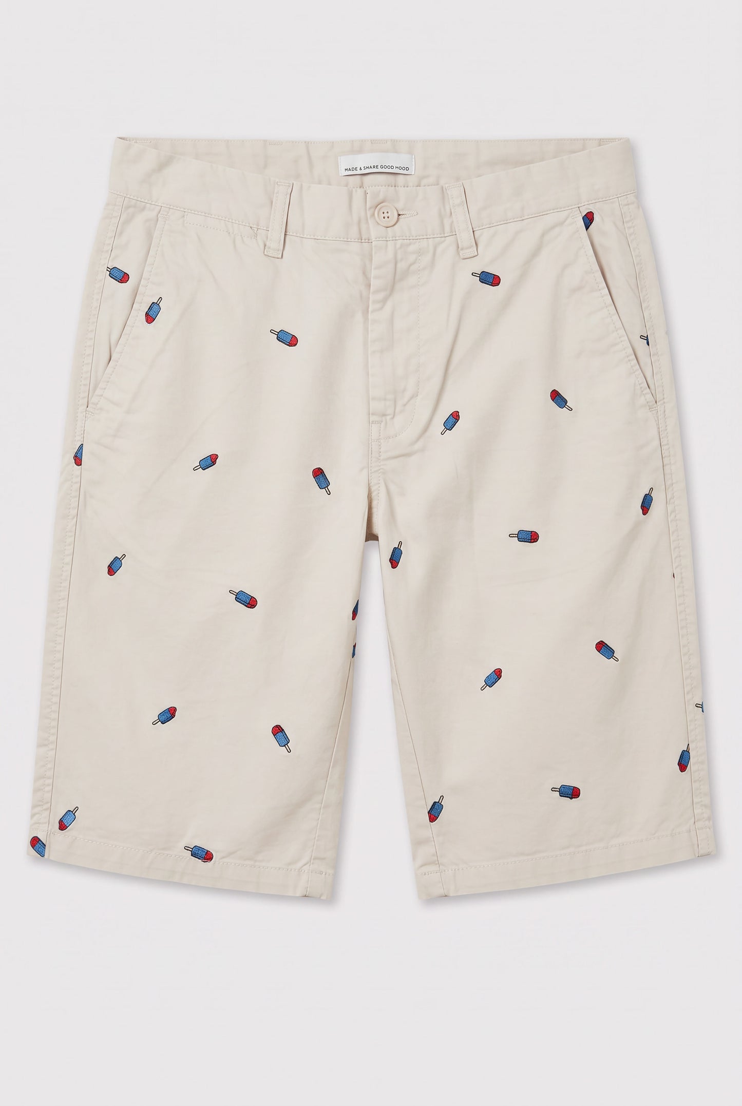 Bermuda chino brodé glaces