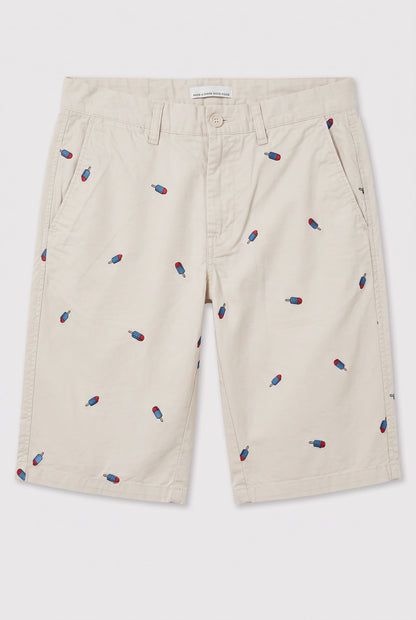 Bermuda chino brodé glaces