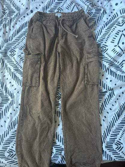 Pantalon cargo en velours coton recyclé