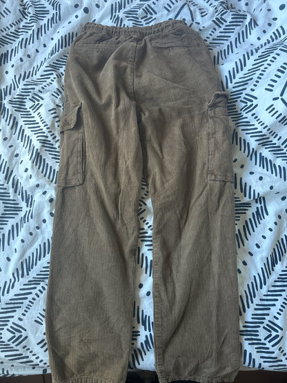 Pantalon cargo en velours coton recyclé