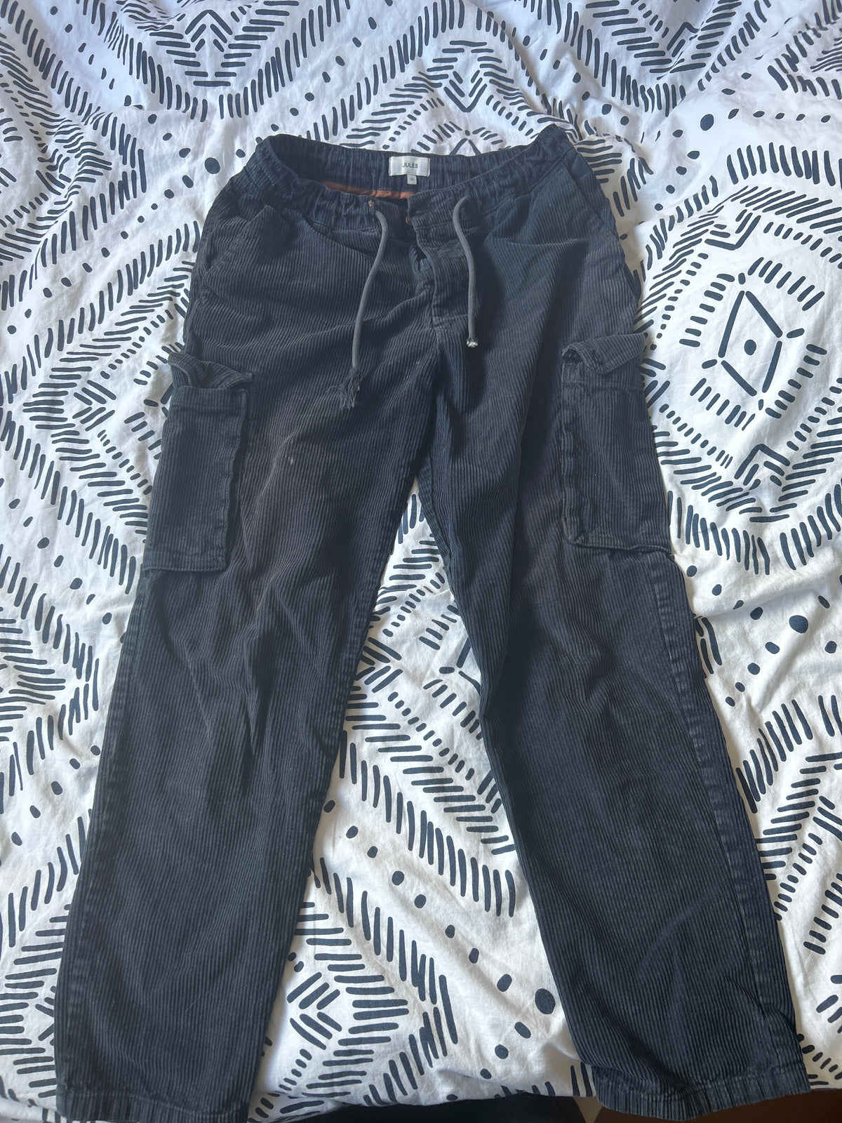 Pantalon cargo en velours coton recyclé