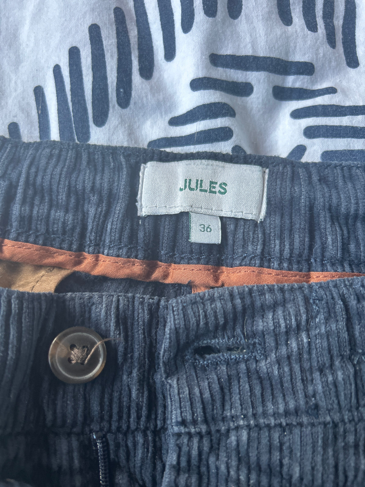 Pantalon cargo en velours coton recyclé