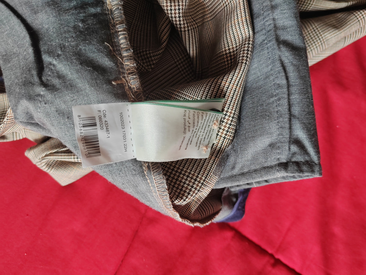 Pantalon slim chino à carreaux prince de Galles