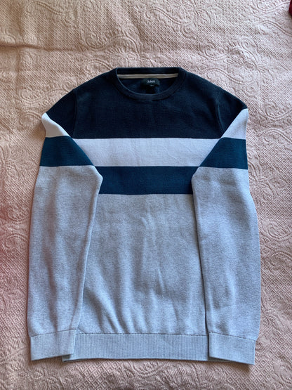 Pull col rond colorblock finition bord c