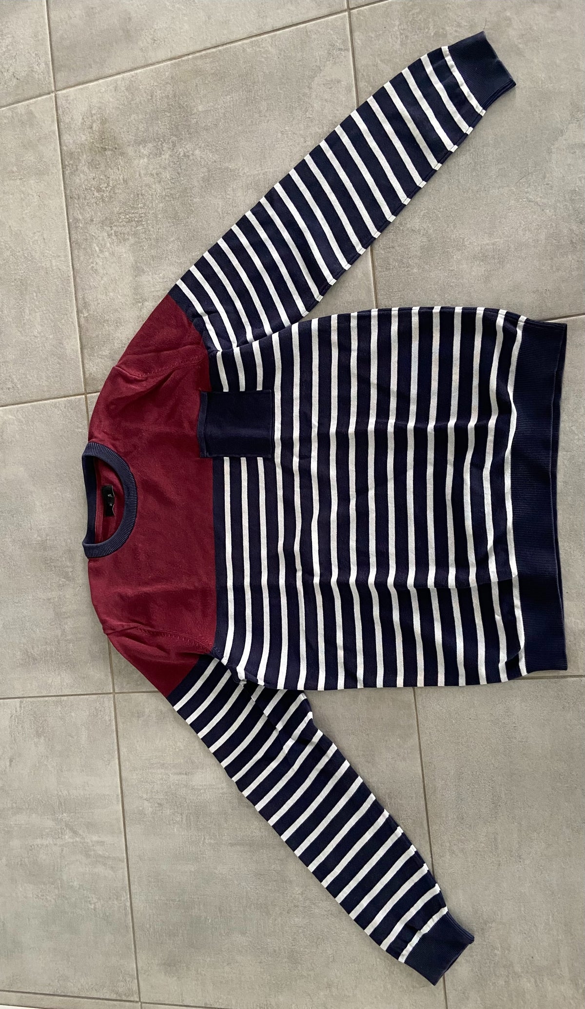 Pull jersey colorblock poche