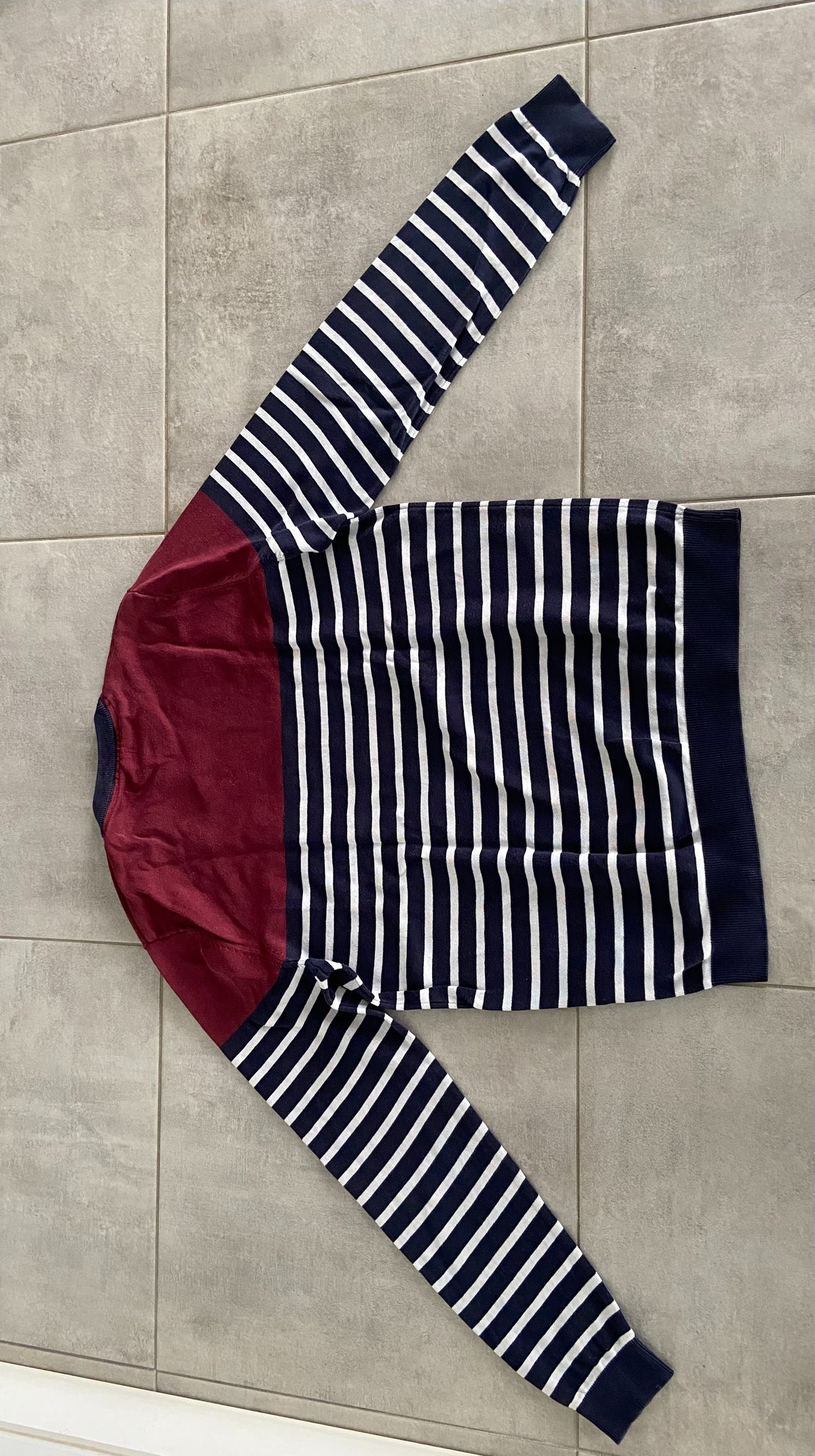 Pull jersey colorblock poche