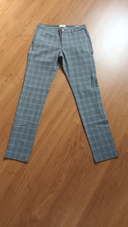 Pantalon chino slim à carreaux