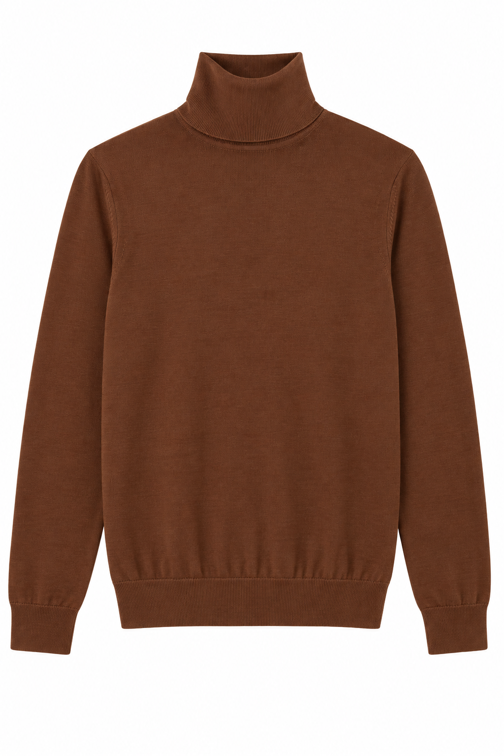 Col roulé merinos marron