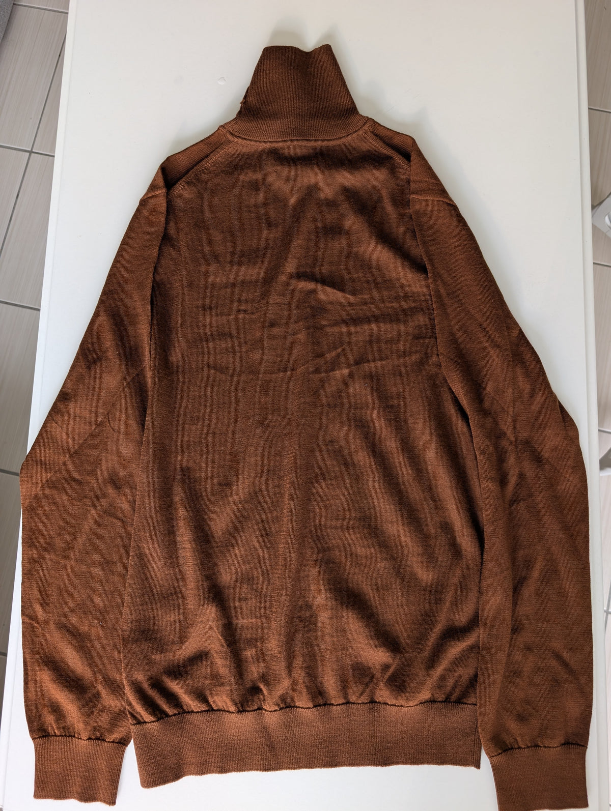 Col roulé merinos marron