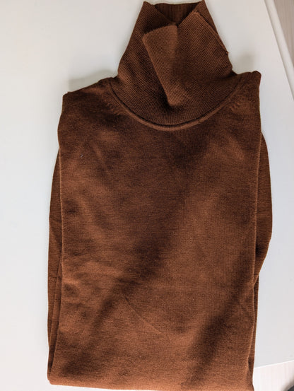 Col roulé merinos marron