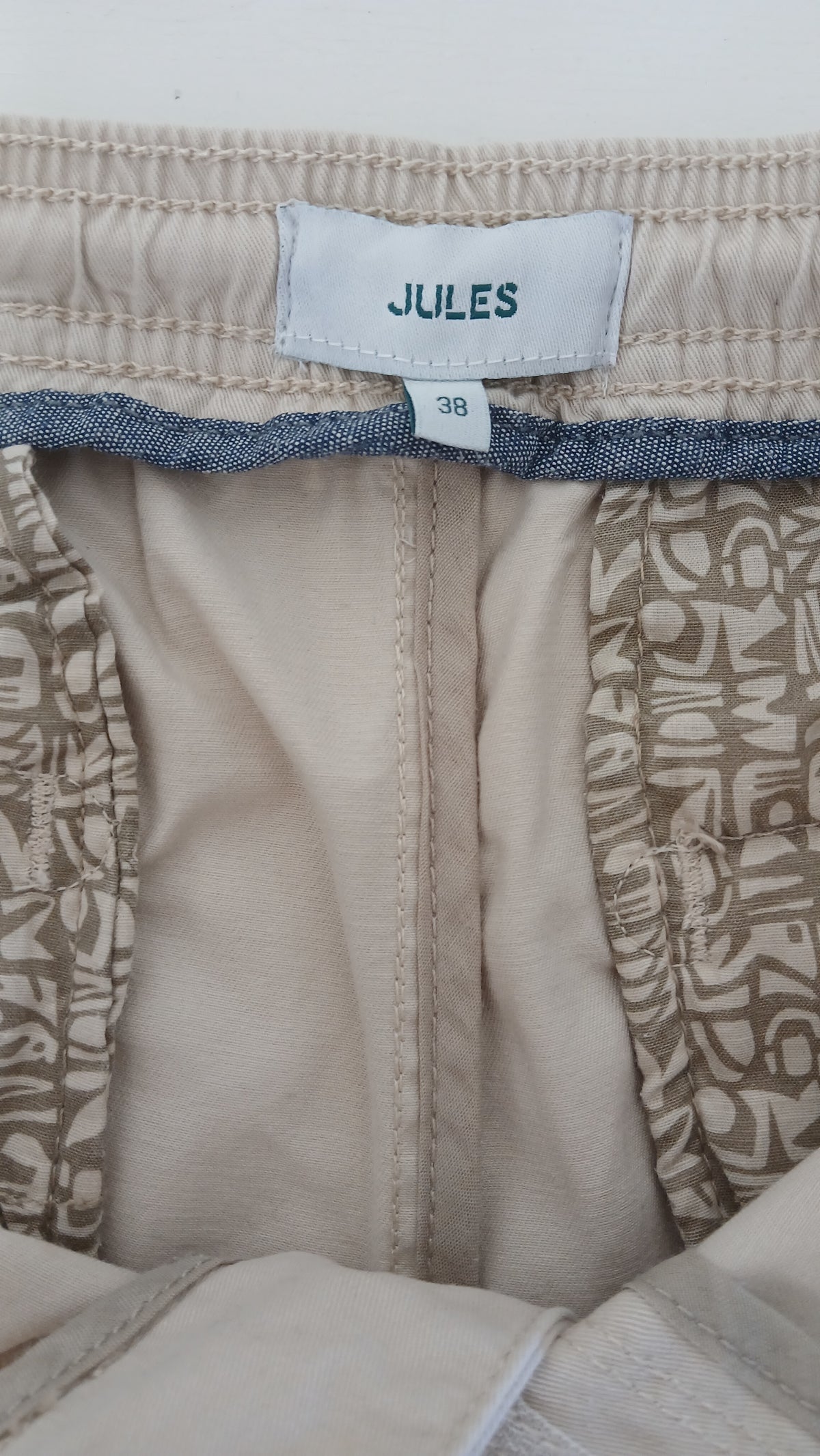 Bermuda chino uni taille élastiquée