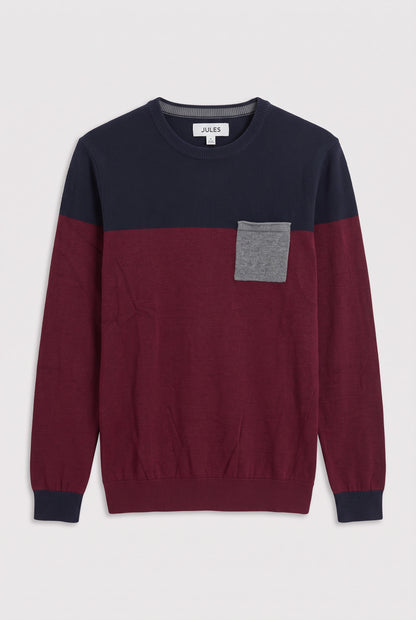 Pull esprit colorblock à poche
