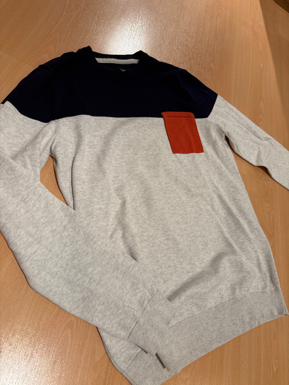 Pull jersey colorblock poche