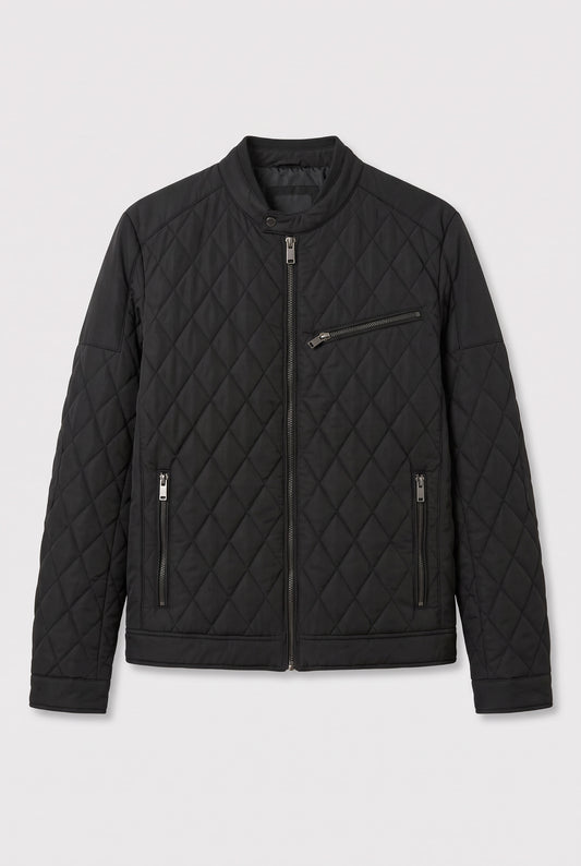 Blouson col montant type biker