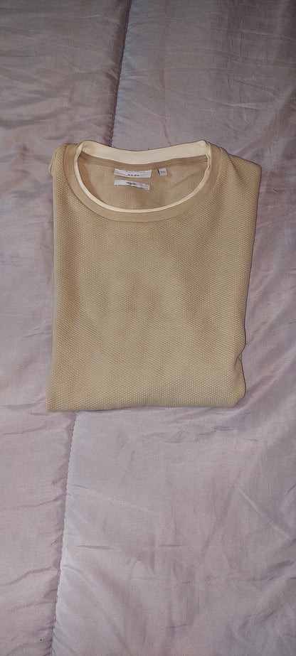 Tee shirt double col matière fantaisie