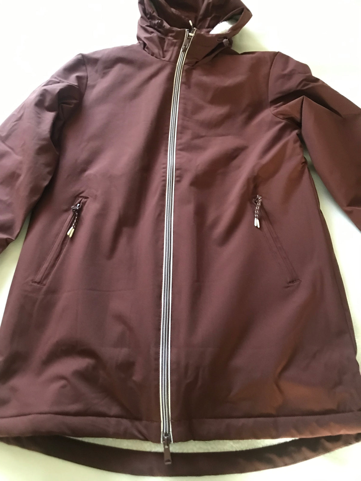 Parka longue à capuche doublée en sherpa, taille S