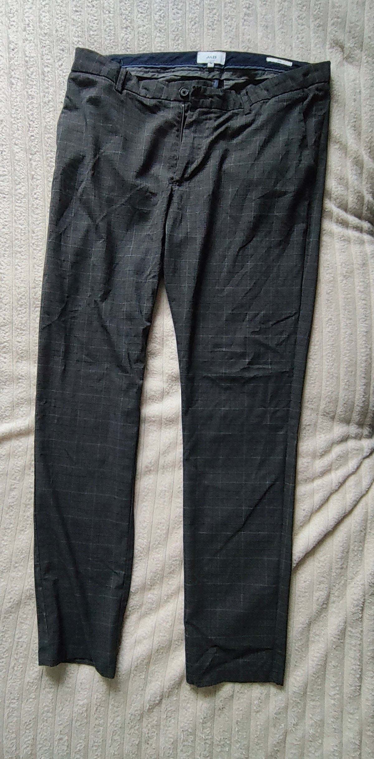 Pantalon slim chino à carreaux prince de Galles