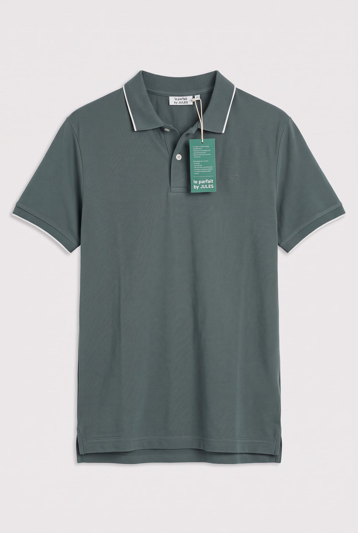 Polo manches courtes uni 'le parfait by JULES' - Vert d'eau