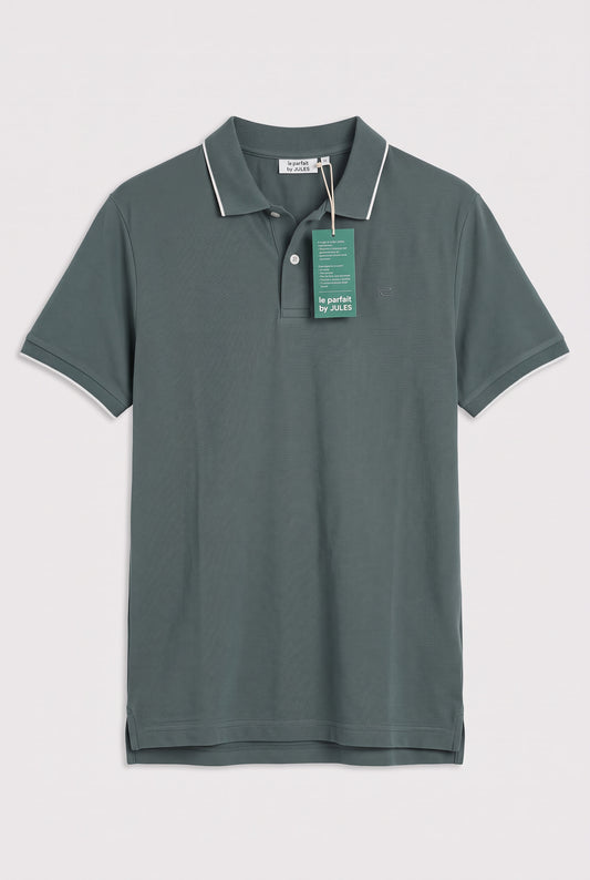 Polo manches courtes uni 'le parfait by JULES' - Vert d'eau