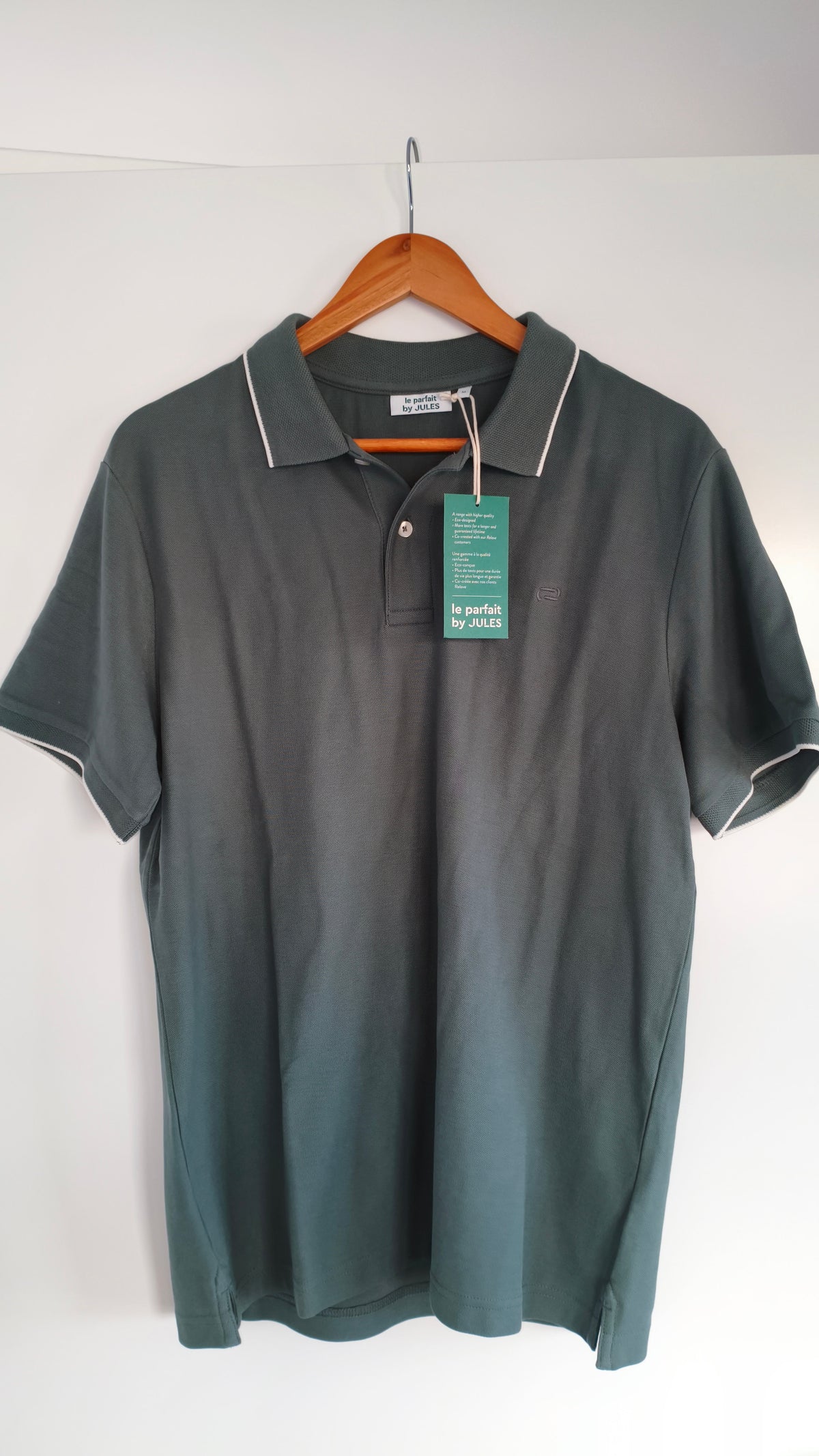 Polo manches courtes uni 'le parfait by JULES' - Vert d'eau