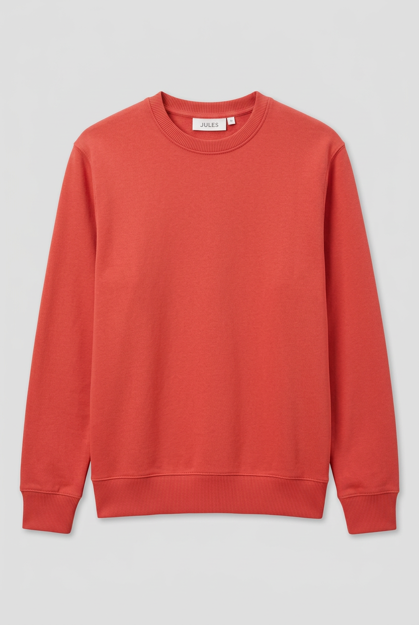 Sweat col rond molleton uni rouge Taille M