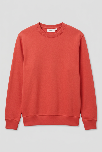 Sweat col rond molleton uni rouge Taille M