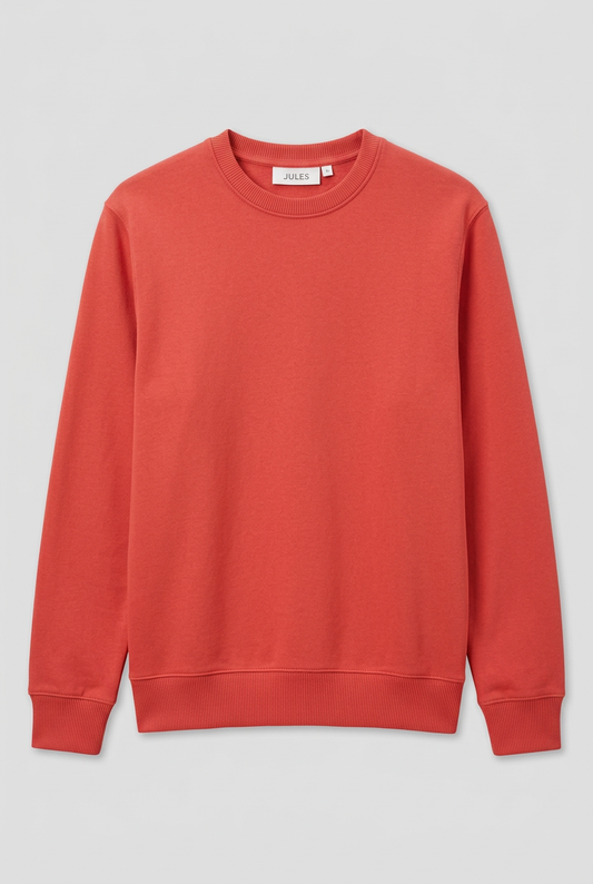 Sweat col rond molleton uni rouge Taille M