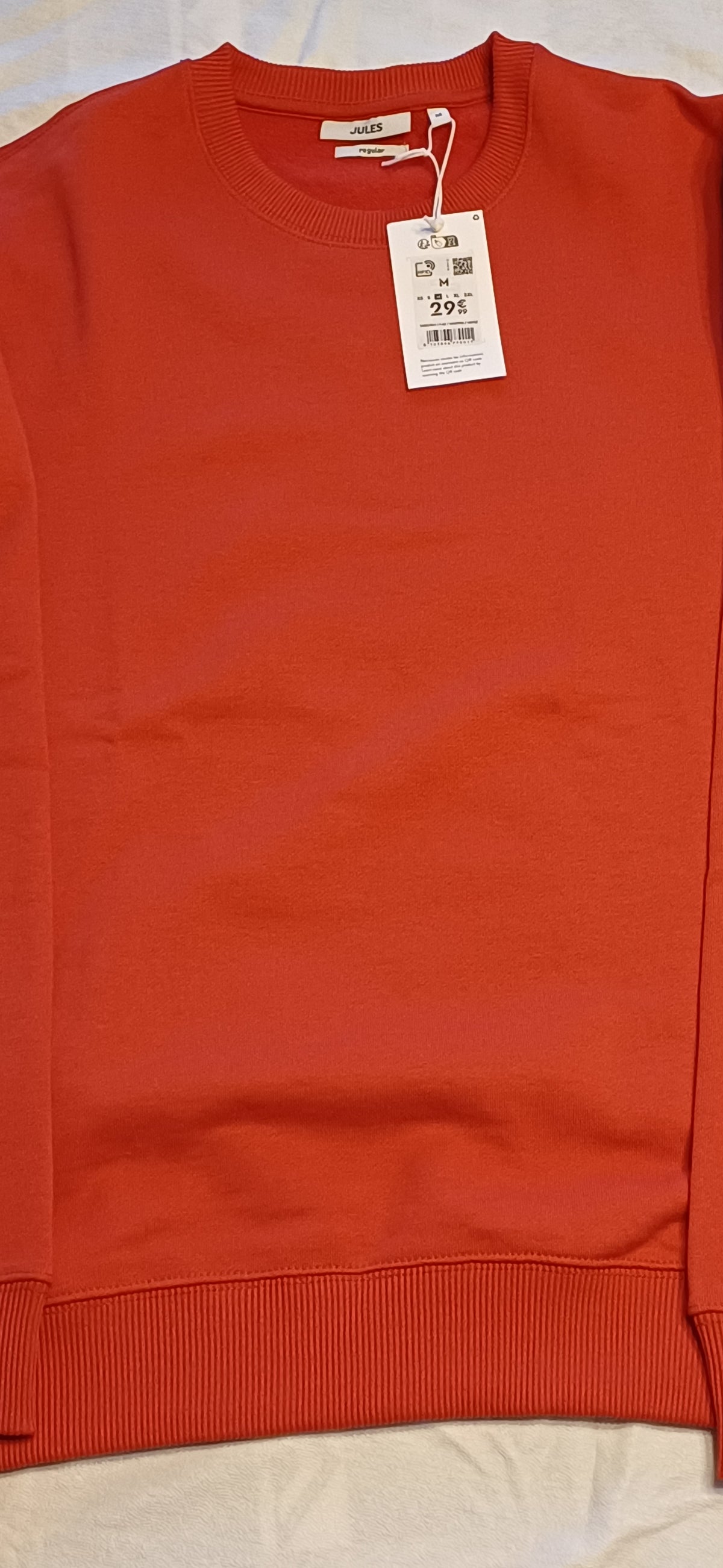 Sweat col rond molleton uni rouge Taille M
