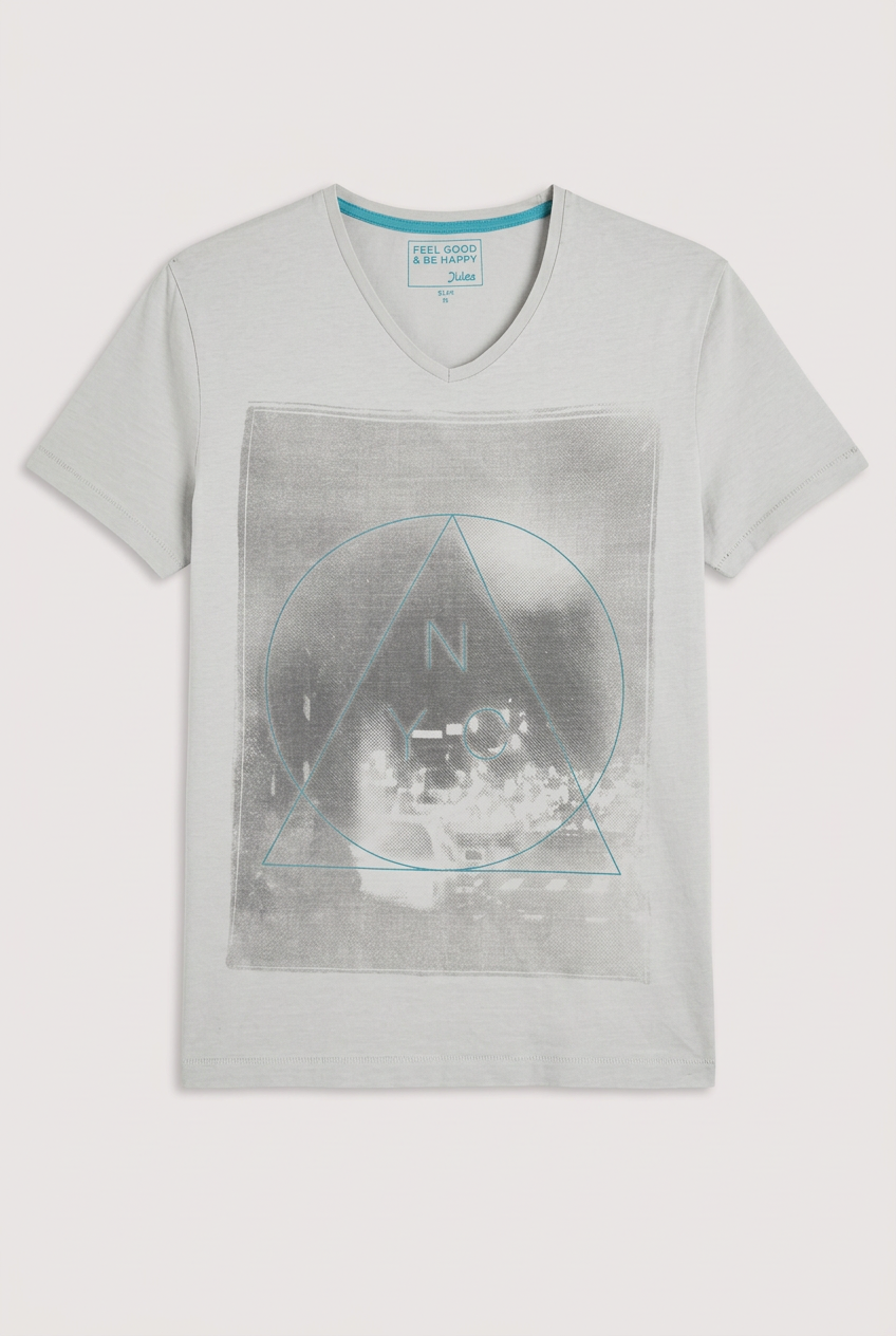 Tee shirt imprimé gris - taille M