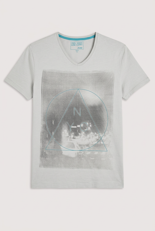 Tee shirt imprimé gris - taille M