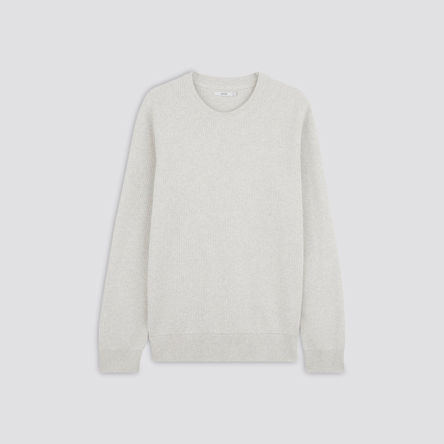 Pull col rond coton point fantaisie