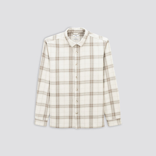 Chemise regular à carreaux coton recyclé