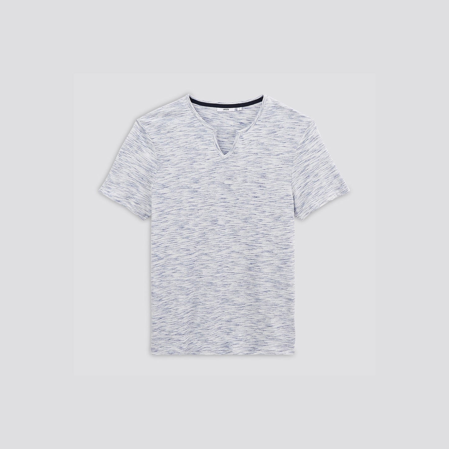 Tee-shirt col tunisien sur matière fanta