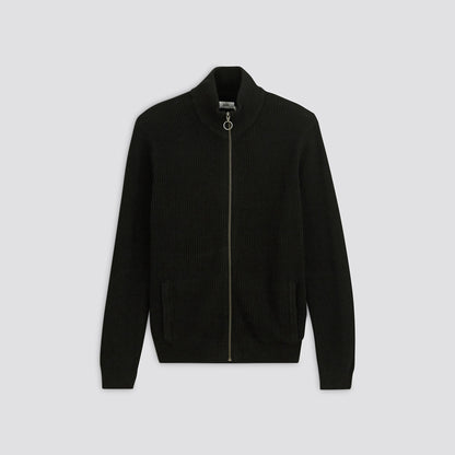 Gilet zippe col camioneur grosse maille