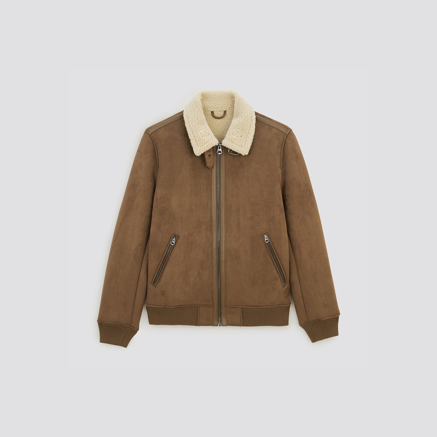 Blouson aspect velours col et doublure en sherpa