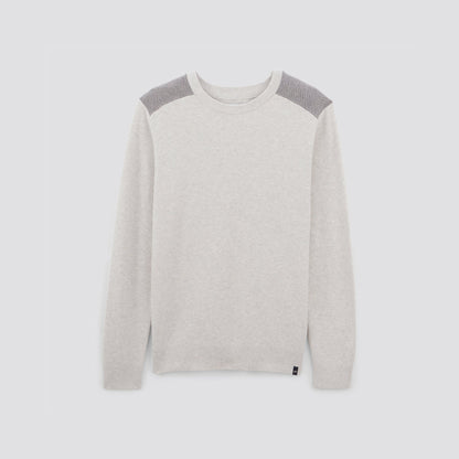 Pull col rond patch épaule