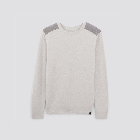 Pull col rond patch épaule
