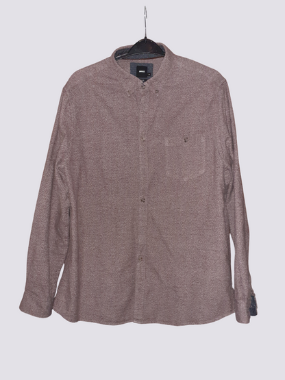 Chemise droite unie en flanelle