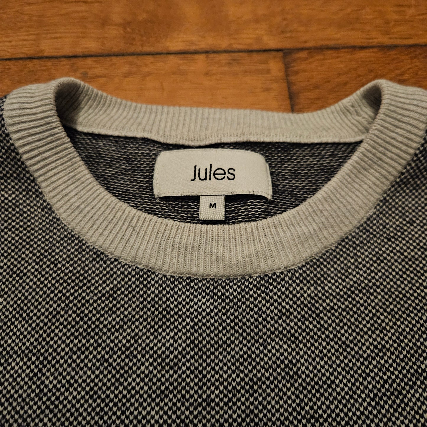 Pull col rond colorblock poche poitrine