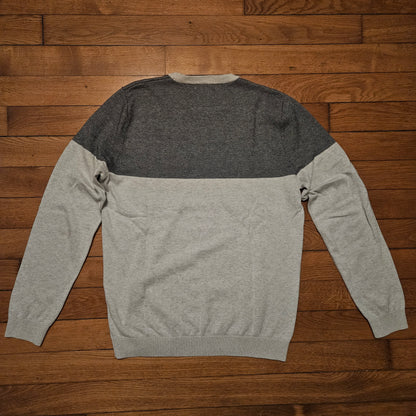 Pull col rond colorblock poche poitrine