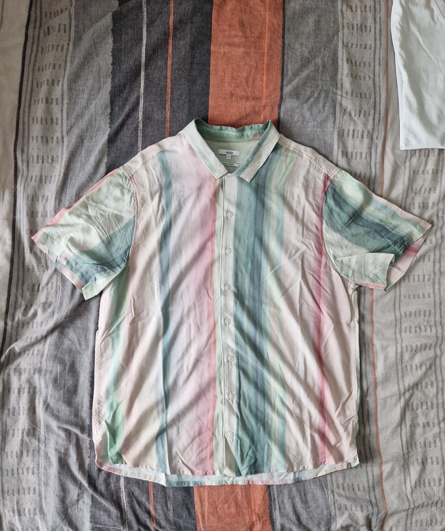 Chemise hawaienne regular à rayures viscose ecovero