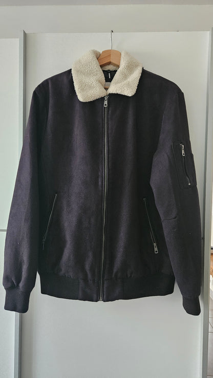 Blouson suédine col amovible