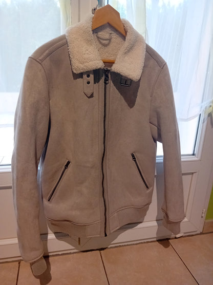 Blouson aspect velours col et doublure en sherpa