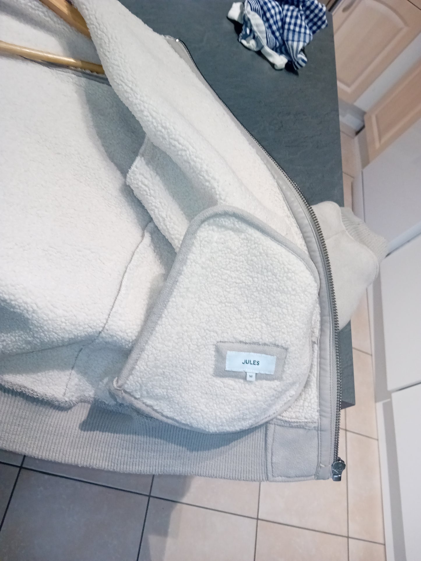 Blouson aspect velours col et doublure en sherpa